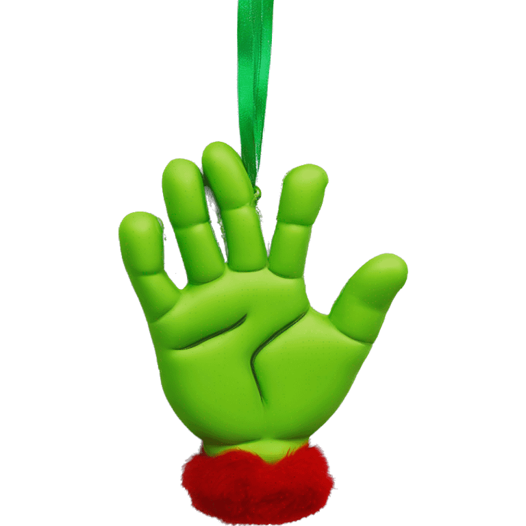 Grinch hand ornament emoji