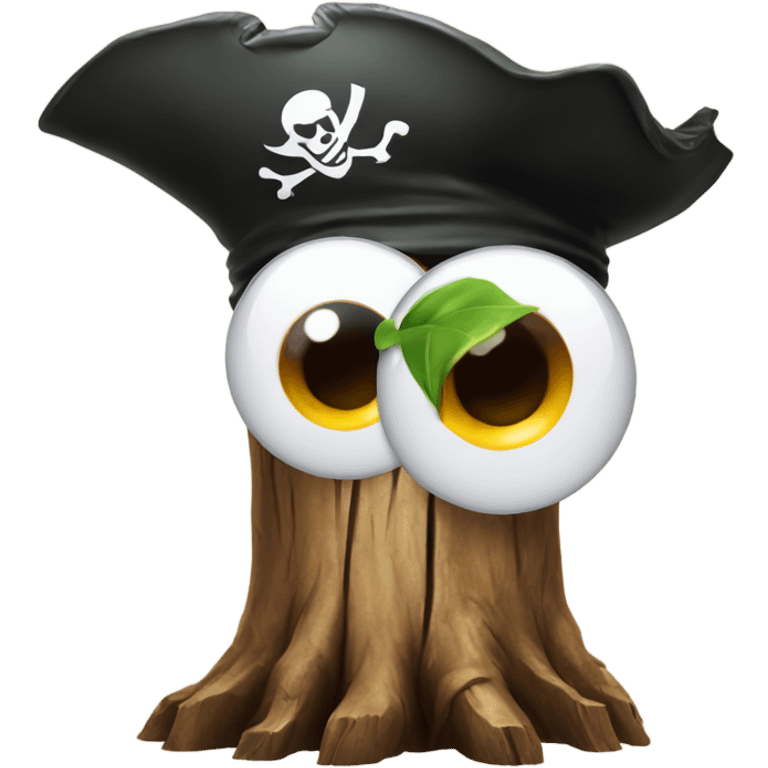 BOSS EYED tree stump with a pirate hat emoji