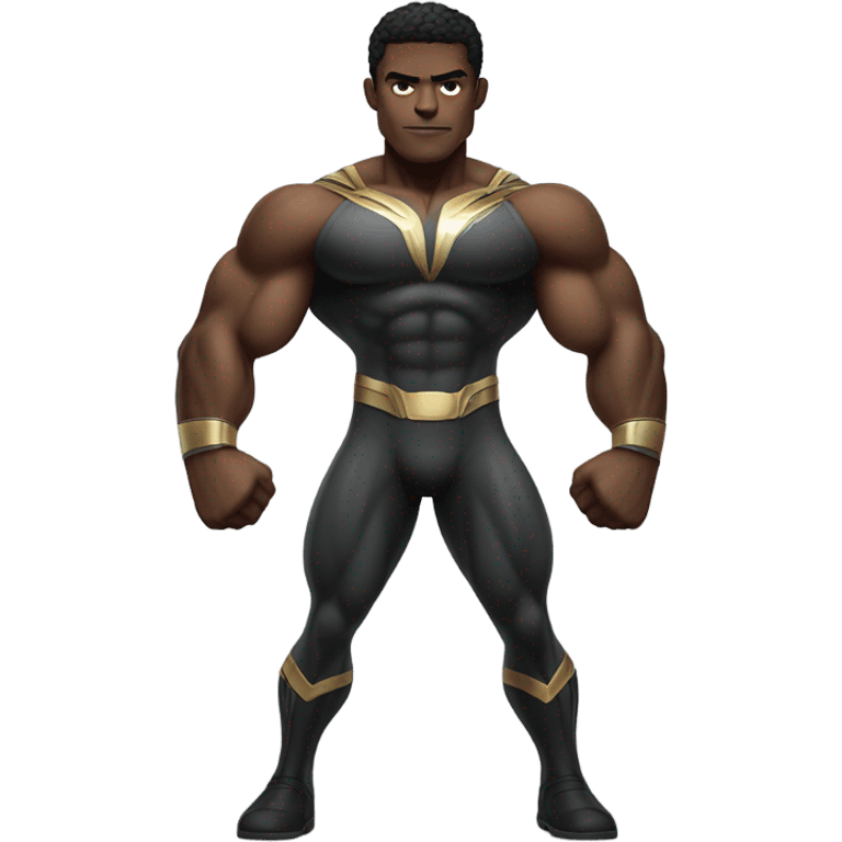 Black superman with muscles full body emoji