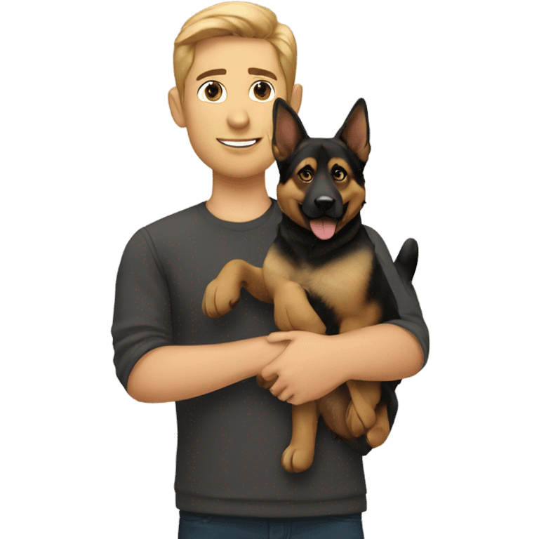 Me holding a German Shepard  emoji