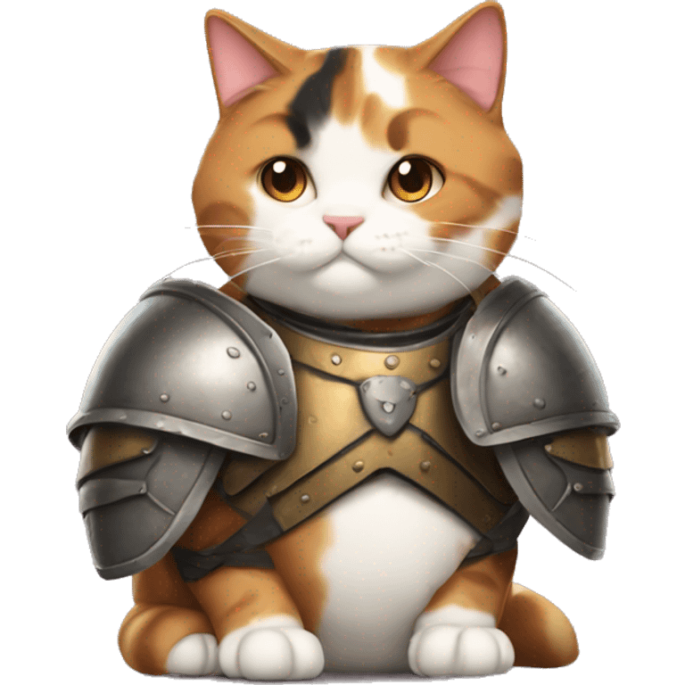 Fat calico cat with armor  emoji