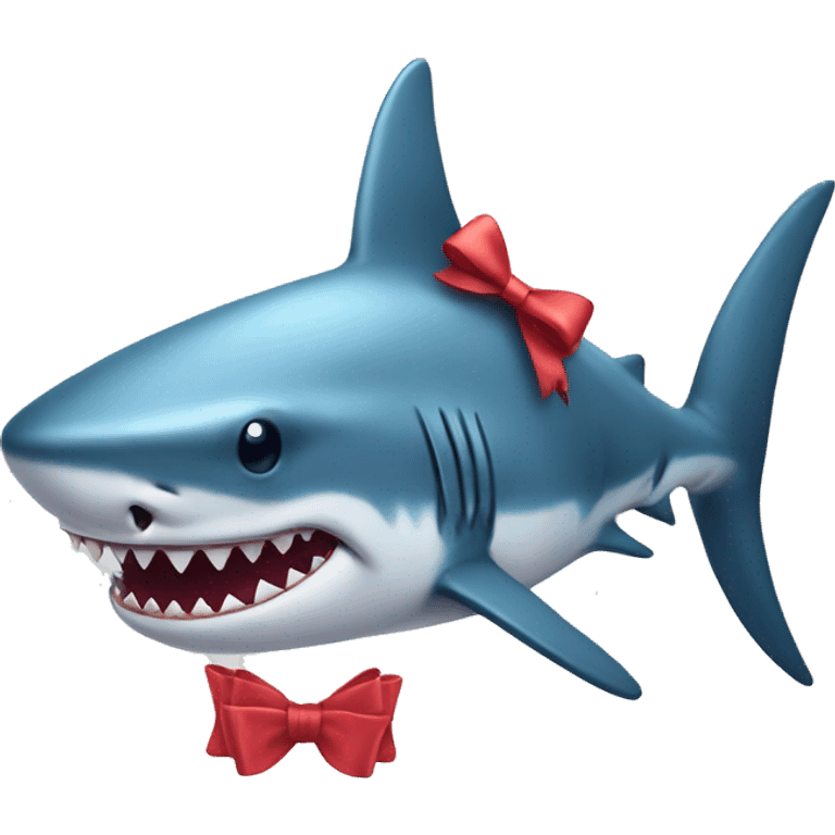 Shark wearing a bow emoji