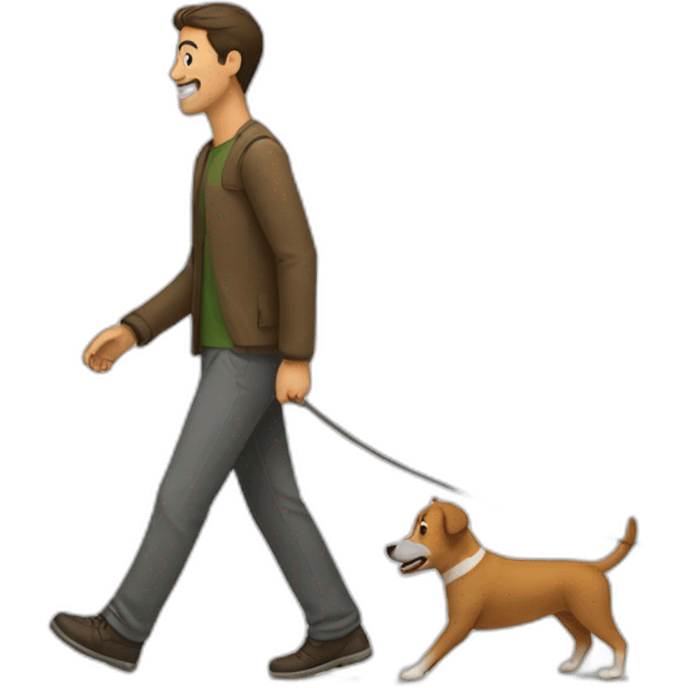 man followed by a dog emoji