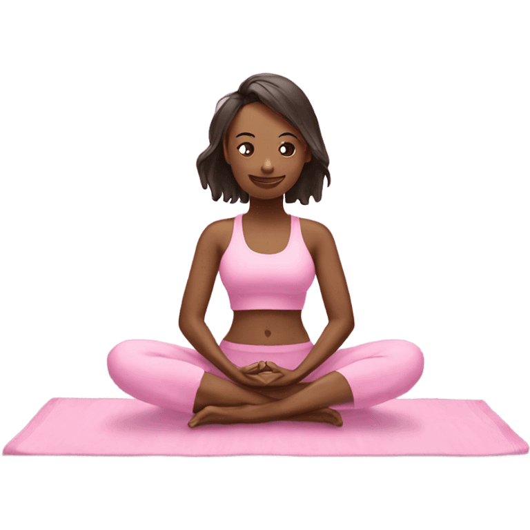 Yoga with friend pink towel emoji