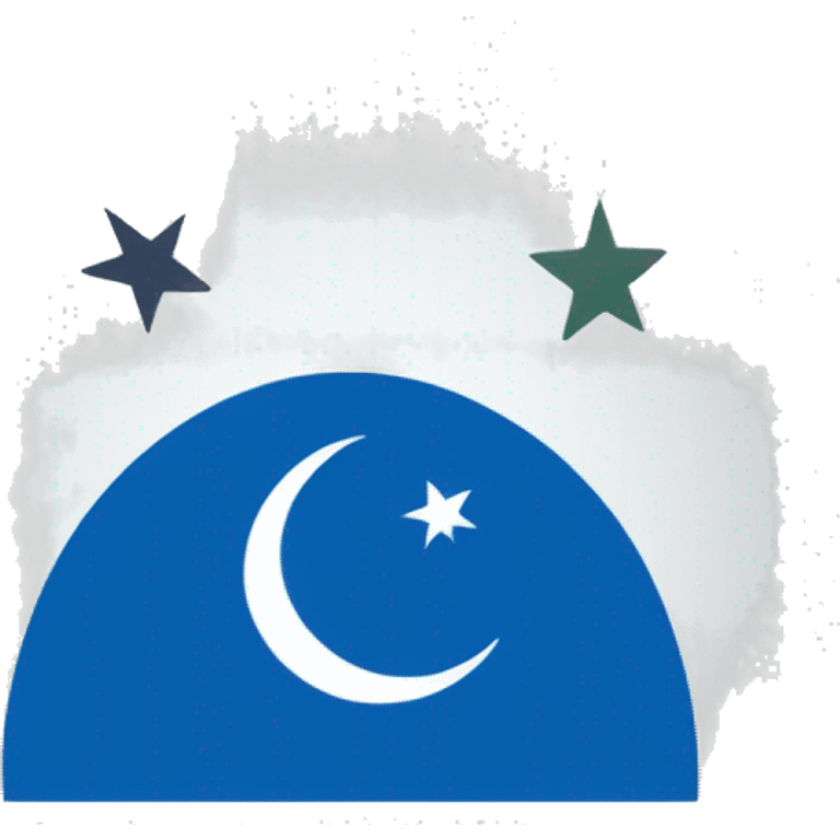 Create an emoji of the Iraqi Turkmen flag with two horizontal stripes (top blue, bottom white) and a central white crescent and star. emoji