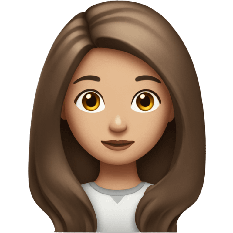 girl with long brown straight hair and long lashes emoji