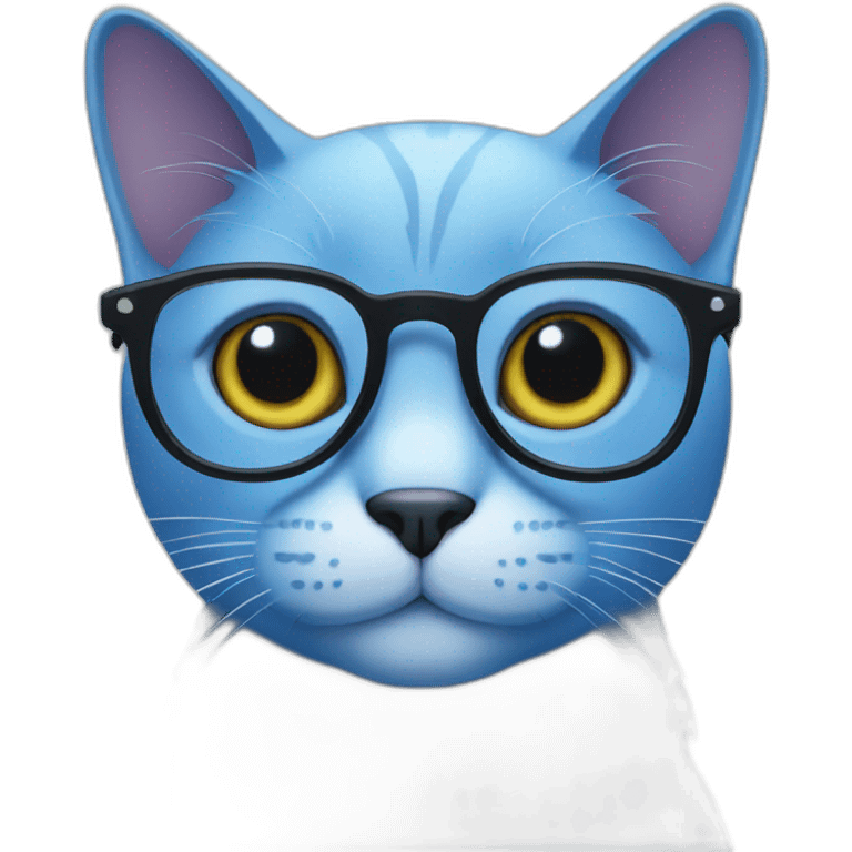 Blue cat with glasses emoji