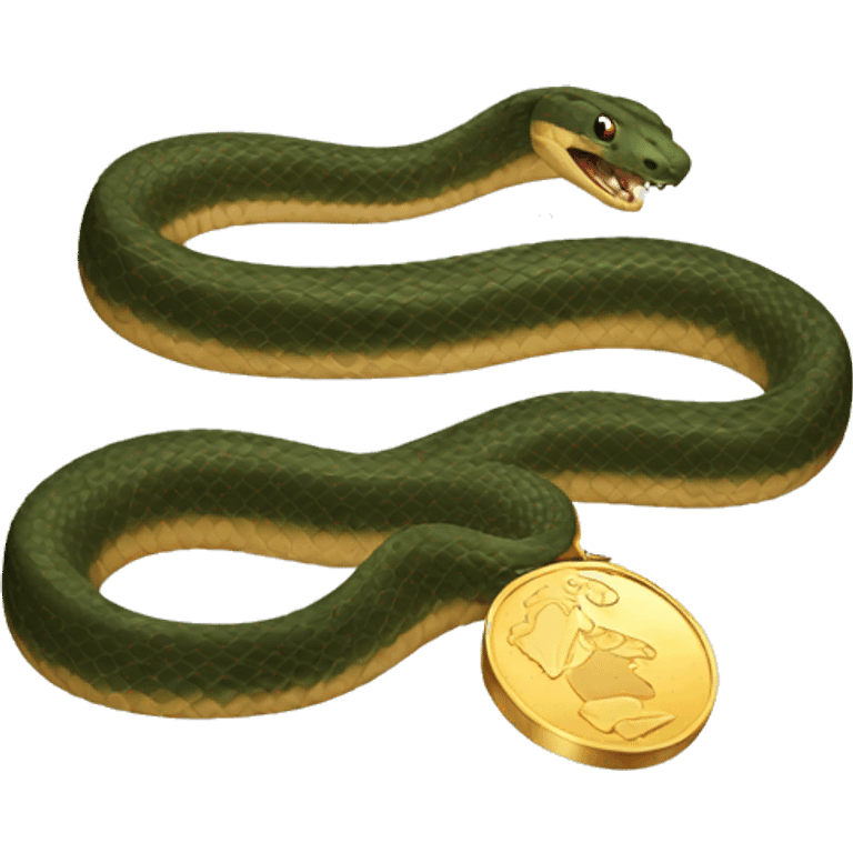 Big snake with a gold medal emoji