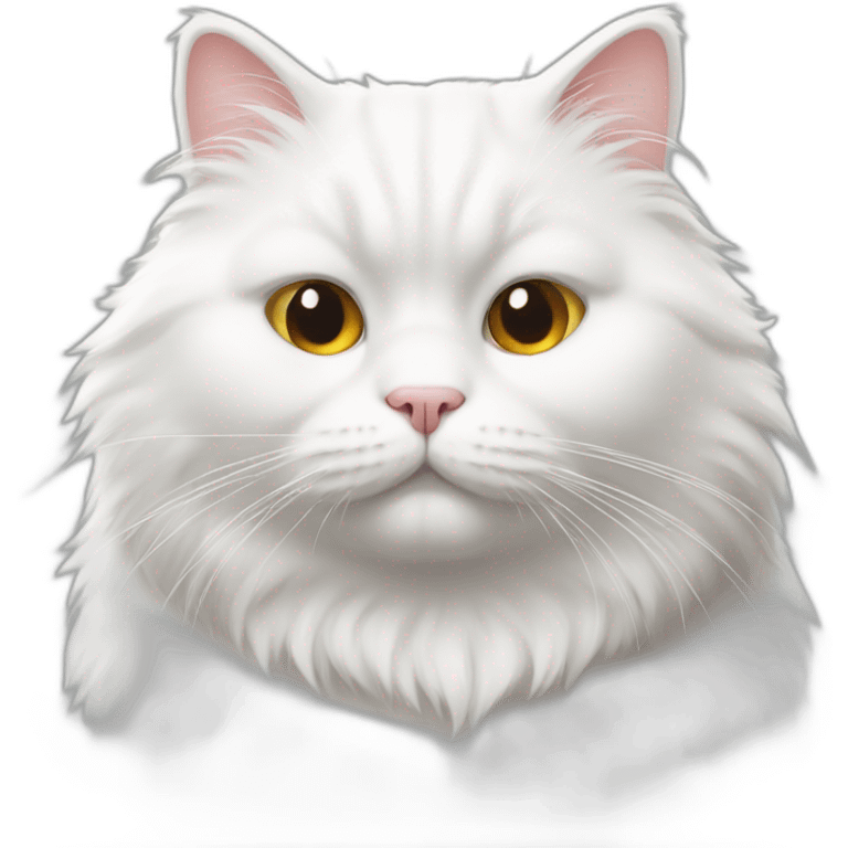 a fluffy fat white cat emoji