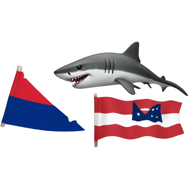 Liberia Flag with a Shark emoji