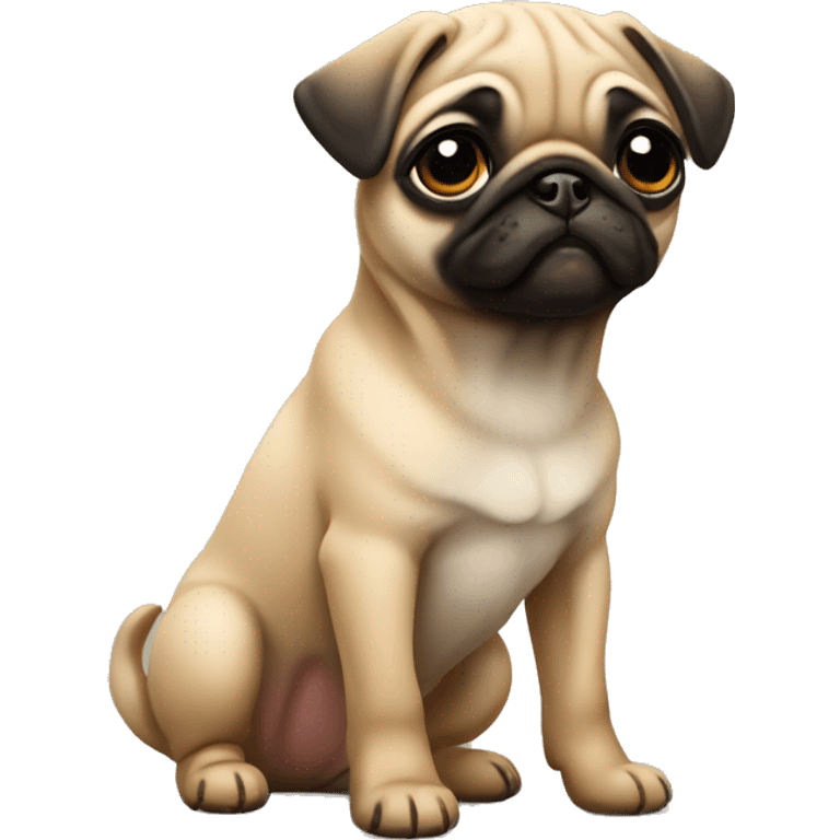 Fawn pug puppy standing  emoji