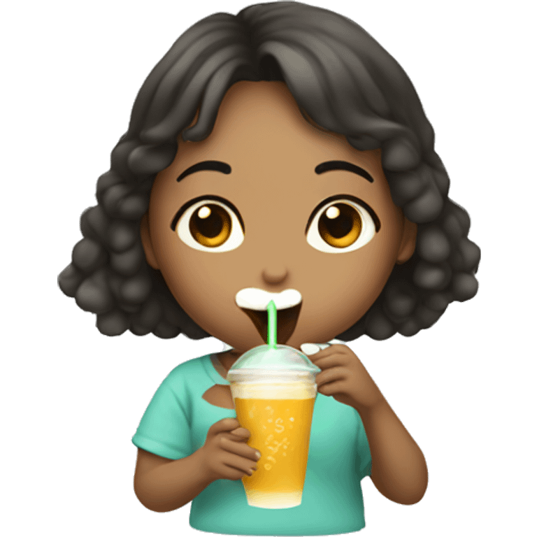 girl drinking boba emoji