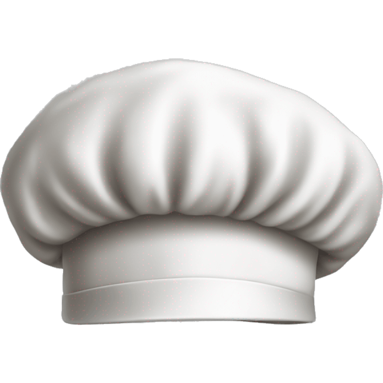 Generate a chef's hat emoji. The hat should be white, with a traditional mushroom shape and realistic details. Make sure the emoji is clear and recognizable. emoji