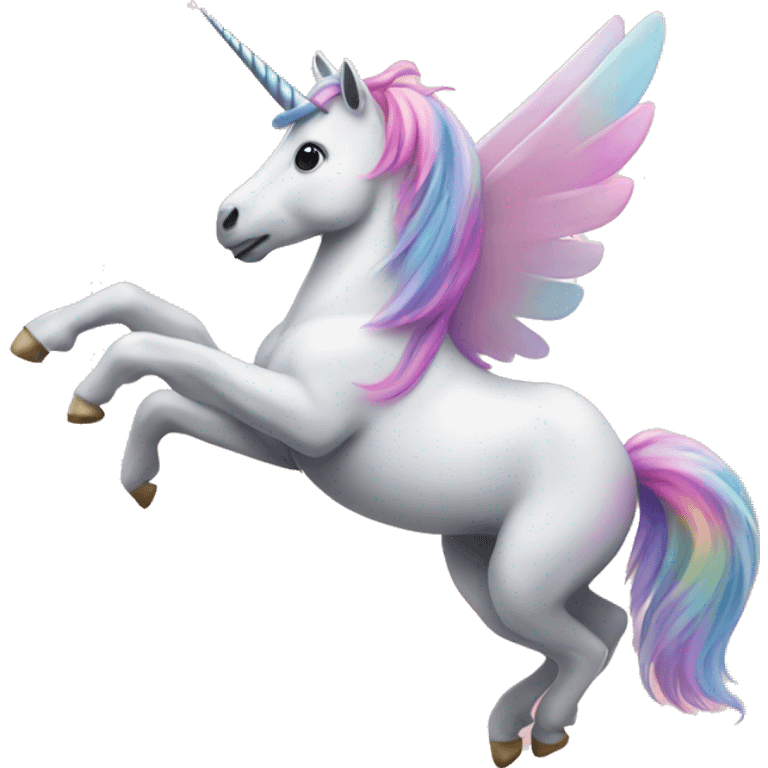 Unicorn flying on star emoji