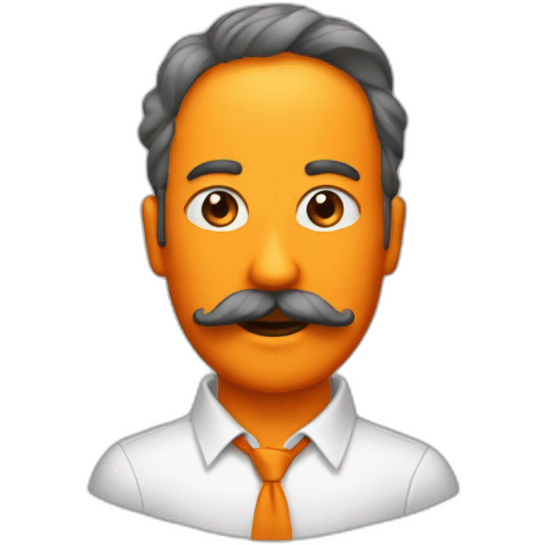 Una naranja con piernas y bigote emoji