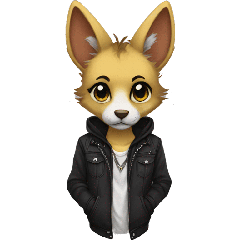 Anthro Punk Fursona Collar Hoodie  emoji