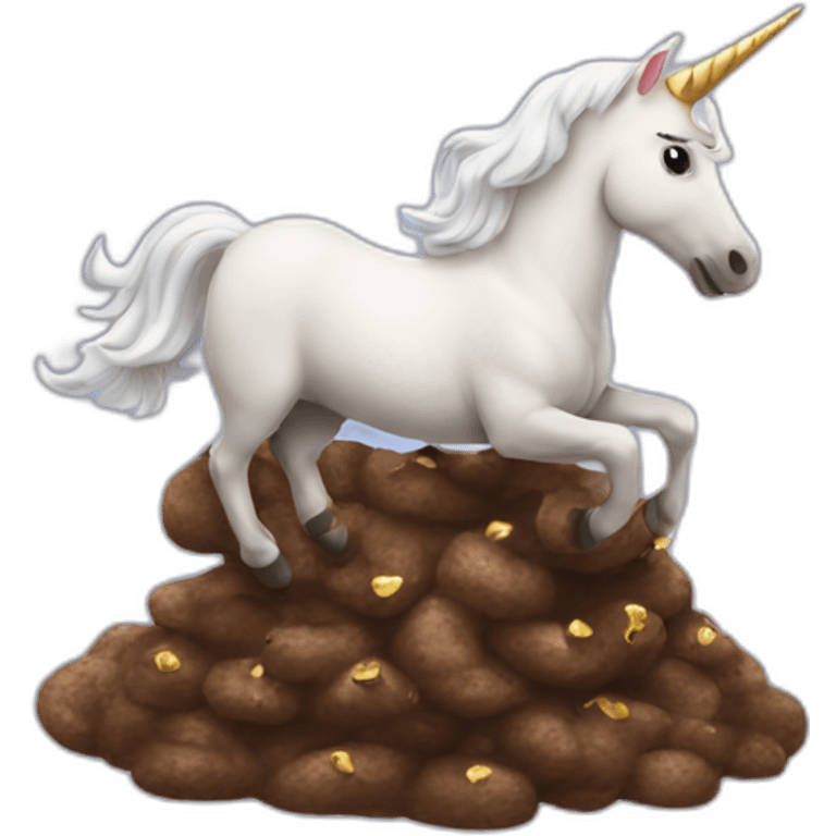 unicorn riding a poop emoji