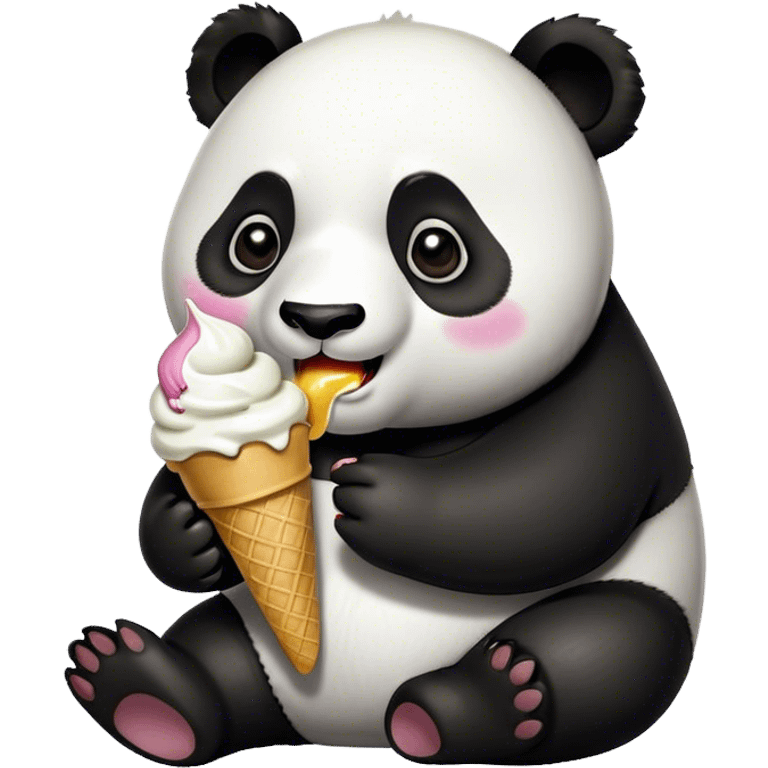 Panda eating ice cream emoji