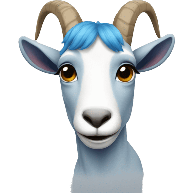 goat, blue hair emoji