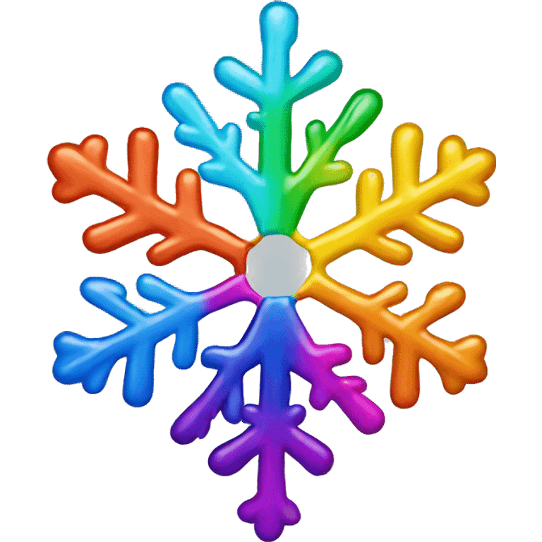 Snowflake rainbow colors emoji