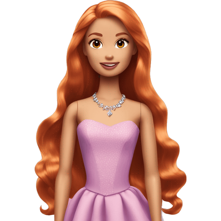 barbie princess amber eyes long ginger hair emoji