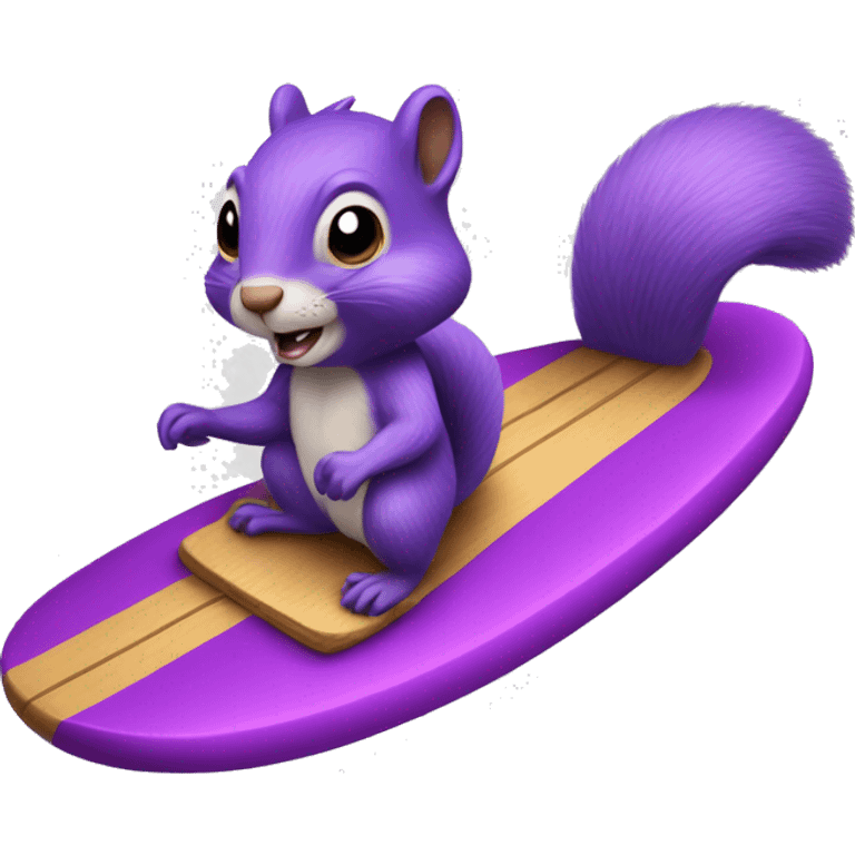 Purple squirrel riding a surdboard emoji