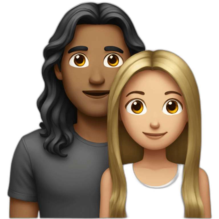 Men with Long hair and girl emoji