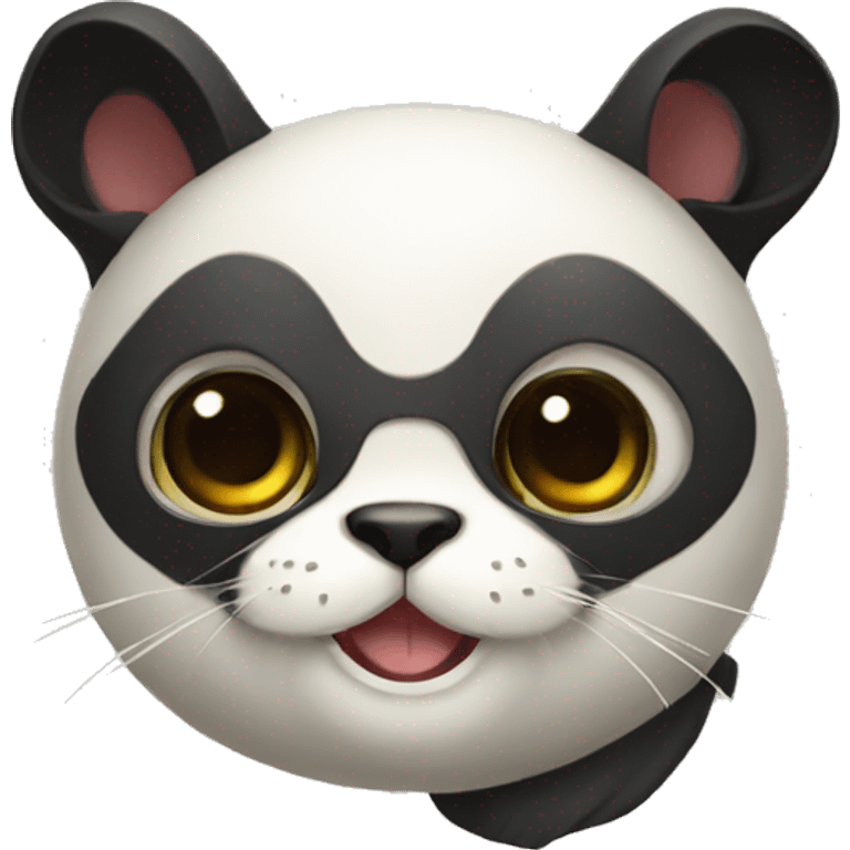 cute masked panda-cat-hybrid emoji