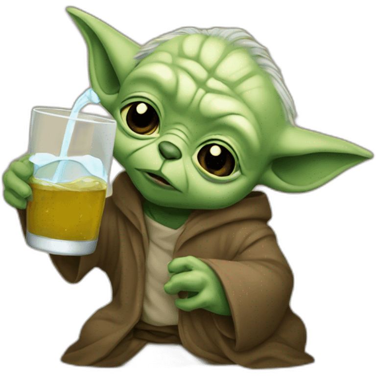 Yoda drinking bear emoji