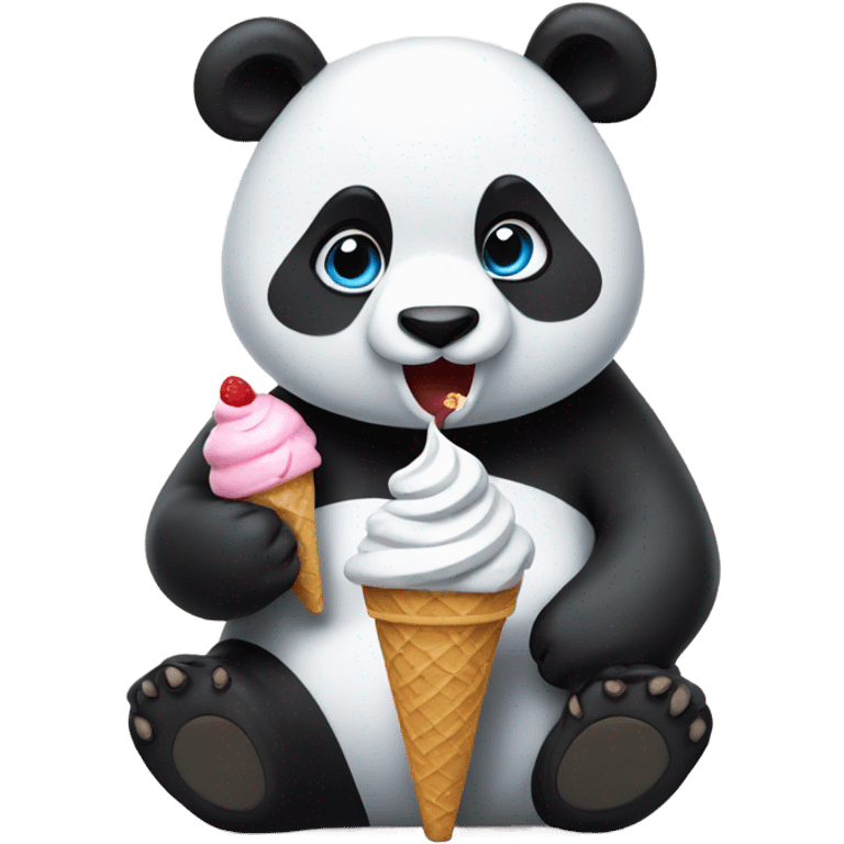 Panda eating ice cream emoji