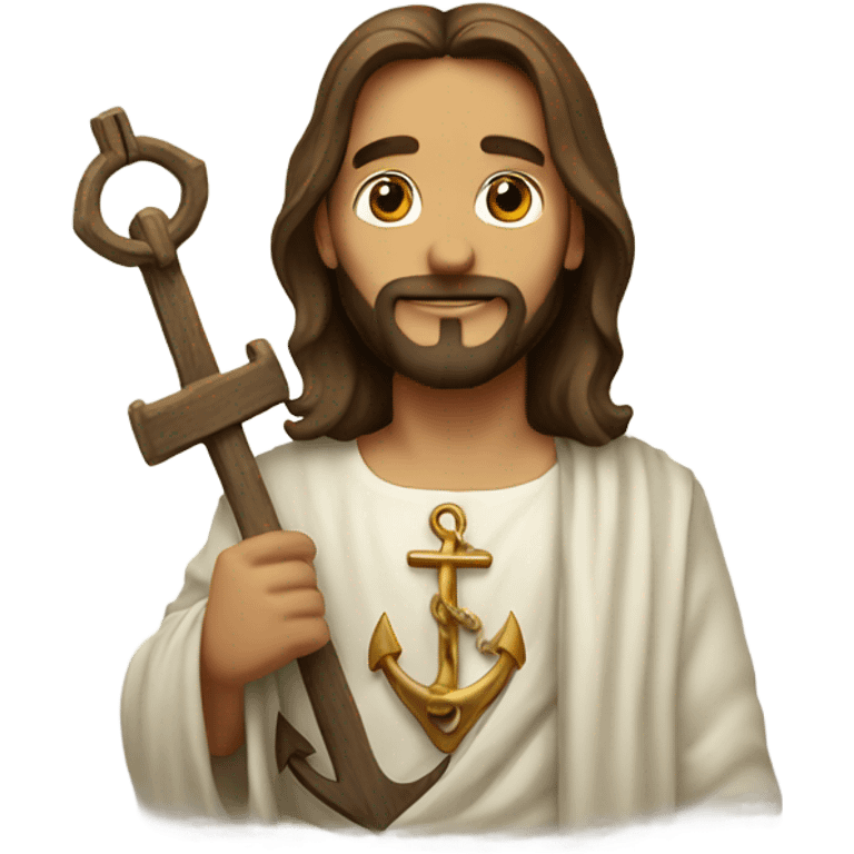 jesus with an anchor emoji