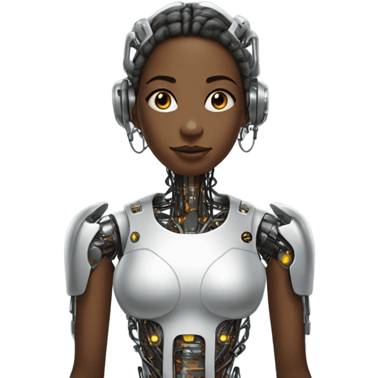 A girl as a robot emoji