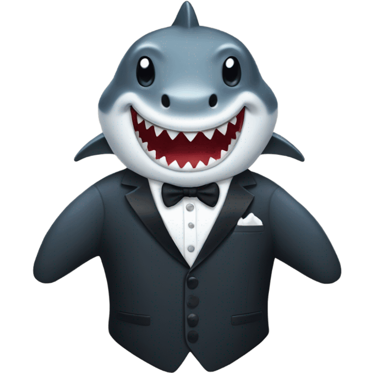 Shark wearing tuxedo emoji