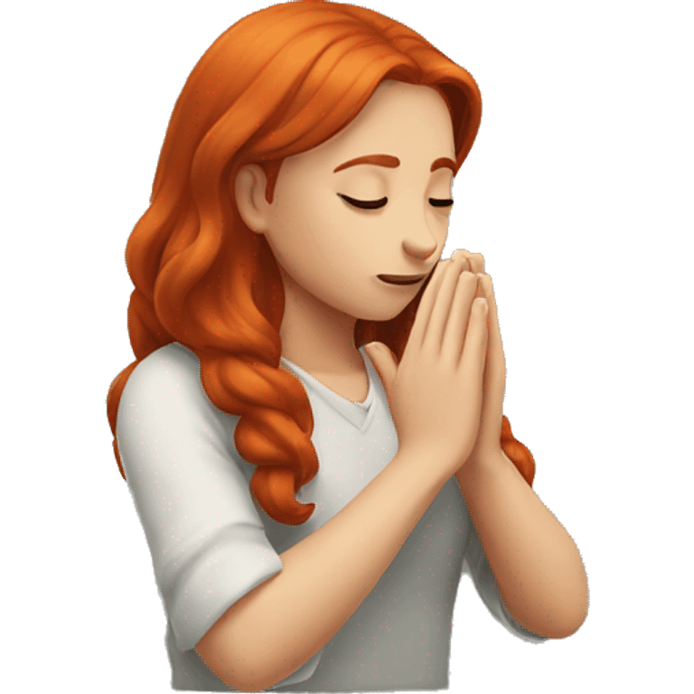 Redhair girl praying emoji