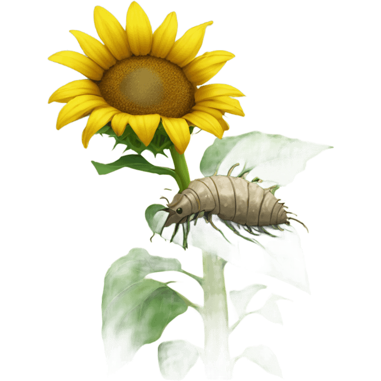 Sunflower behind isopod emoji