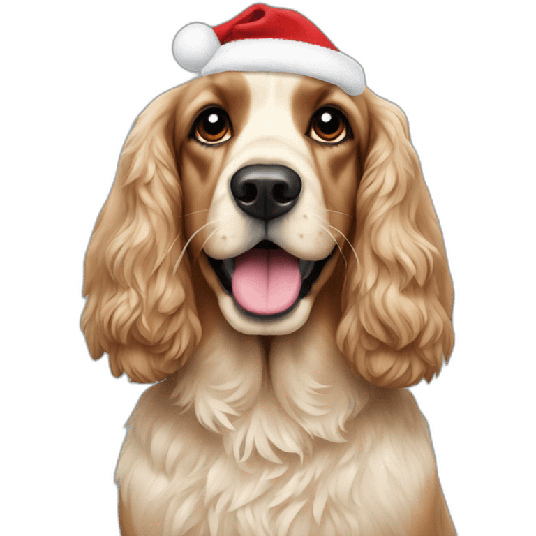 cocker spaniel christmas emoji