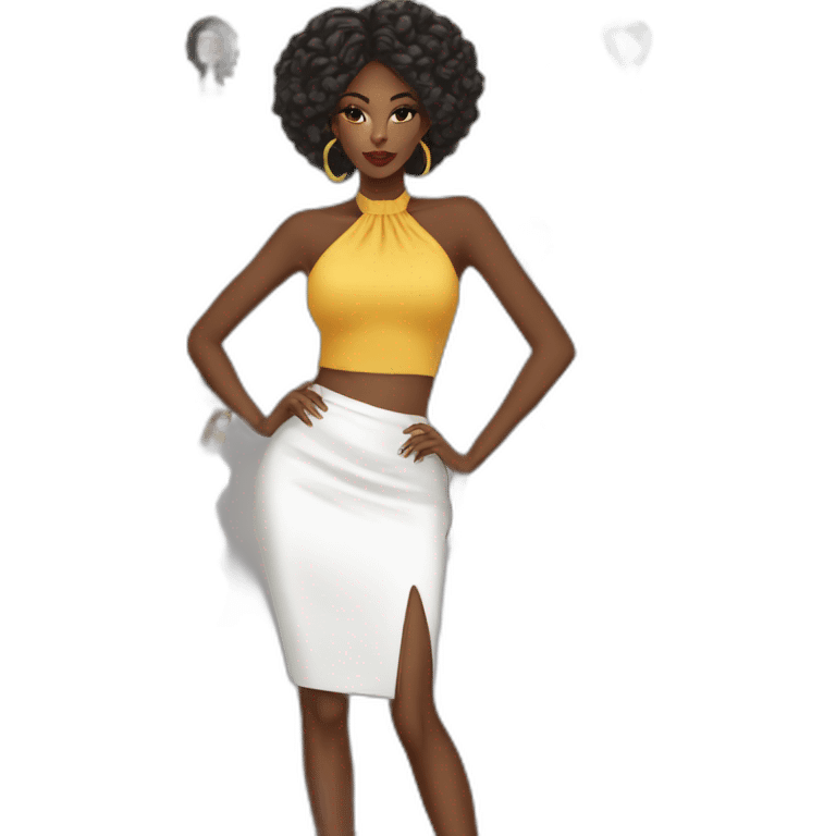 Beautiful Black women fashion week emoji