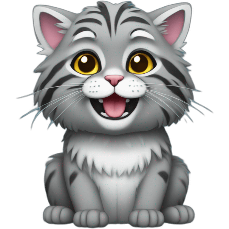 Manul cat partying emoji