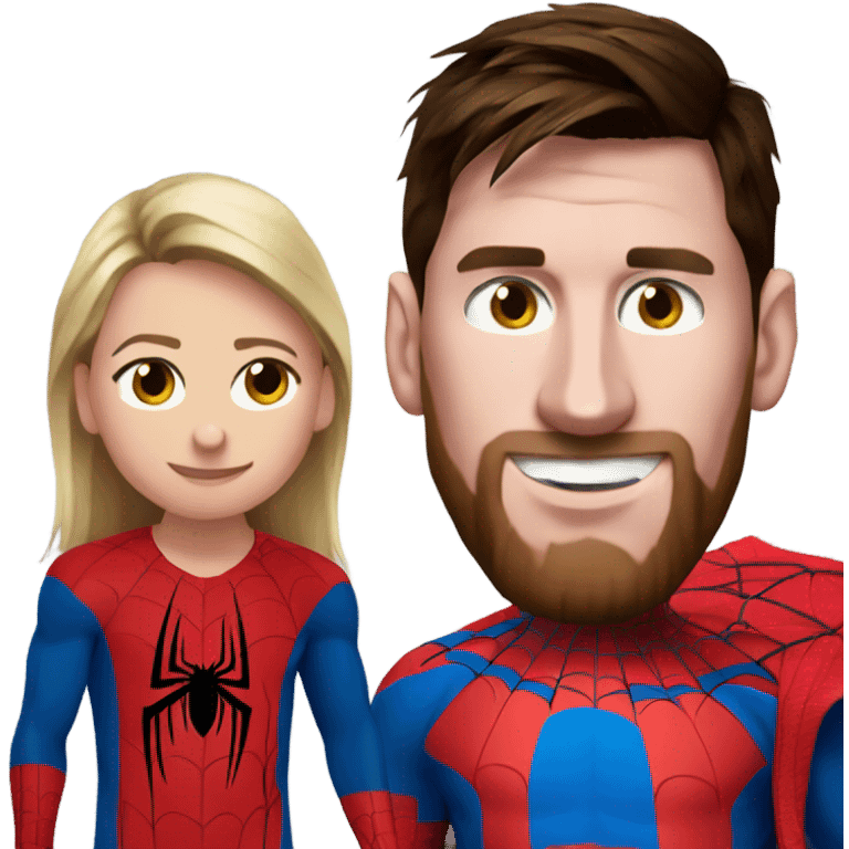 Messi with Spider- man emoji