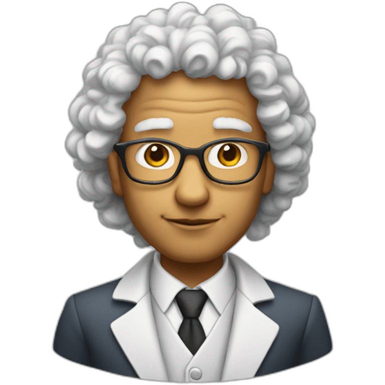 A professor of economic science with withe curly hair emoji