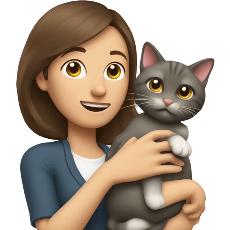 Frau mit Katze im arm  emoji