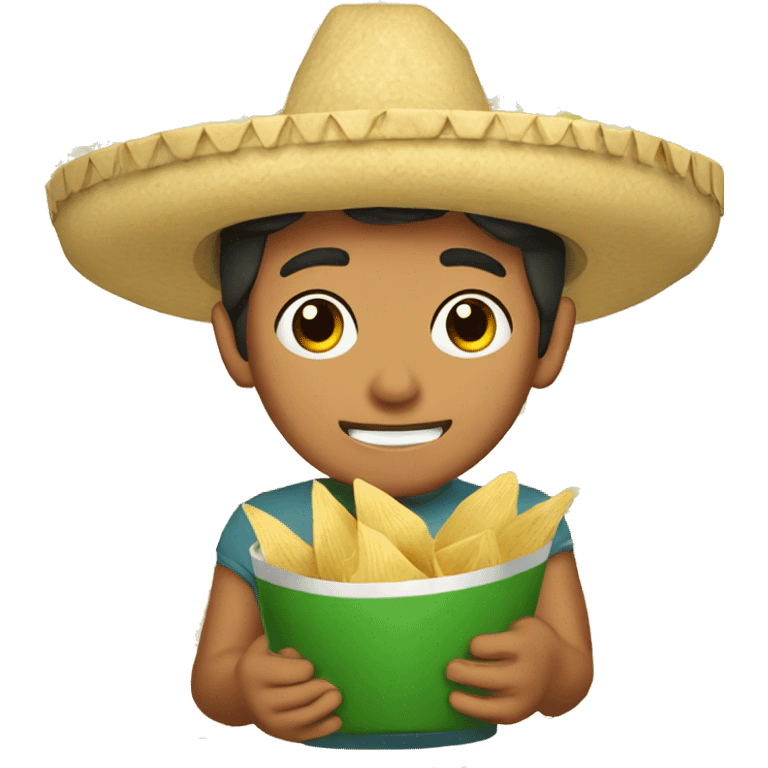 Mexican boy eating tamales  emoji