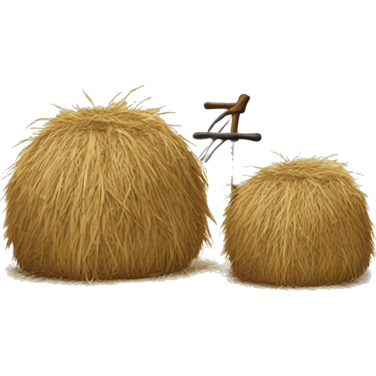 a pitchfork and a haystack emoji