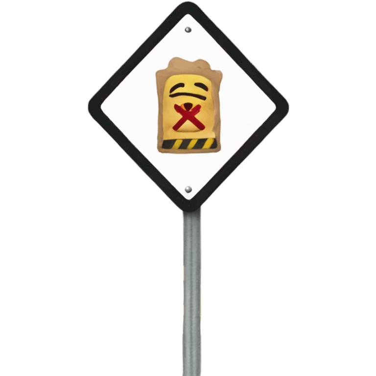 A "No Trespassing" sign on a road emoji