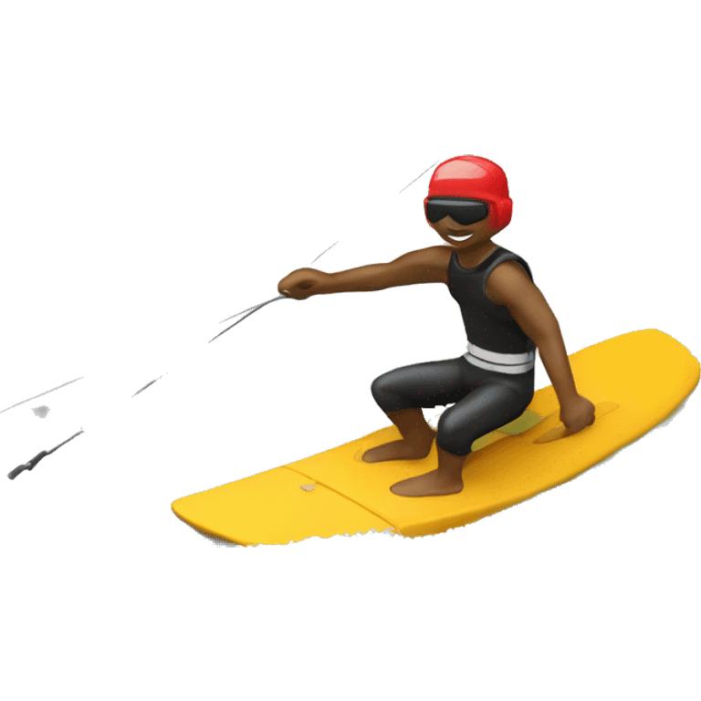 Wakeboarder behind boat emoji