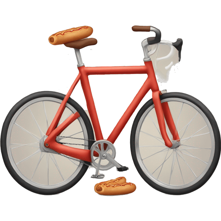 bicycle with sausages instead of wheels emoji