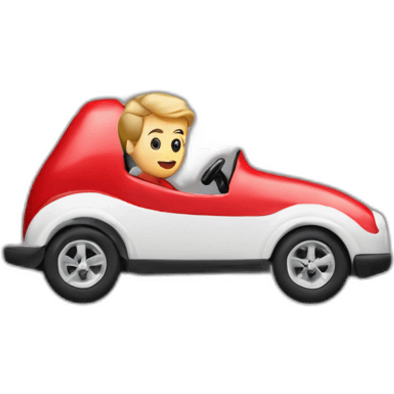 Tiny Ryan Gosling driving a tiny red car emoji