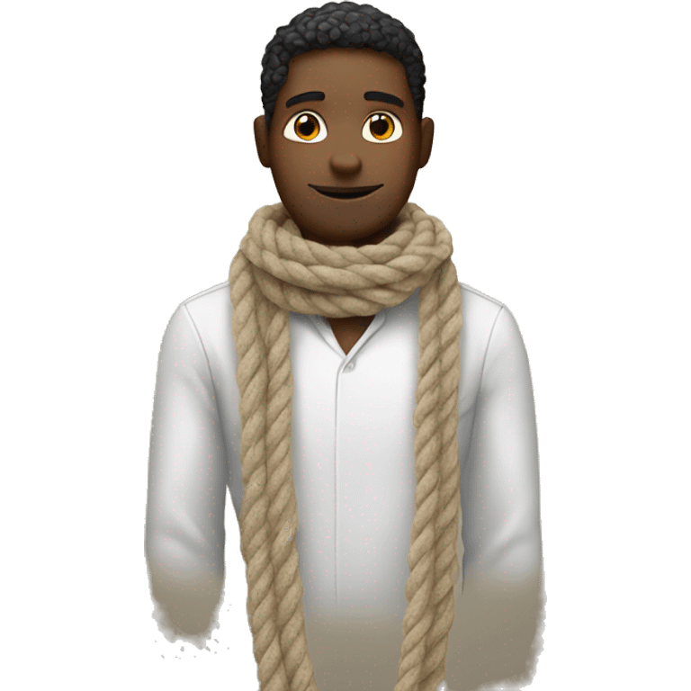 WhiteMan wearing a rope scarf- emoji