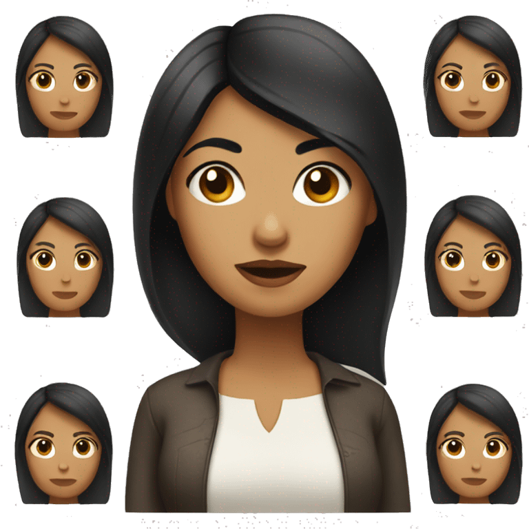 Mexican mom with black hair and black eyes emoji