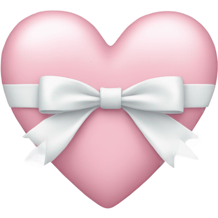 Pastel pink heart with white bow emoji